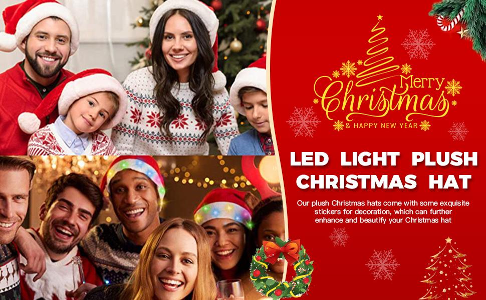 DIY LED Santa Hat - A Creative And Unique Design That Enhances The Festive Atmosphere. A Must-have For Holiday Outfits, A Fun Craft Activity, And A Great Prop For Christmas Party Photos.