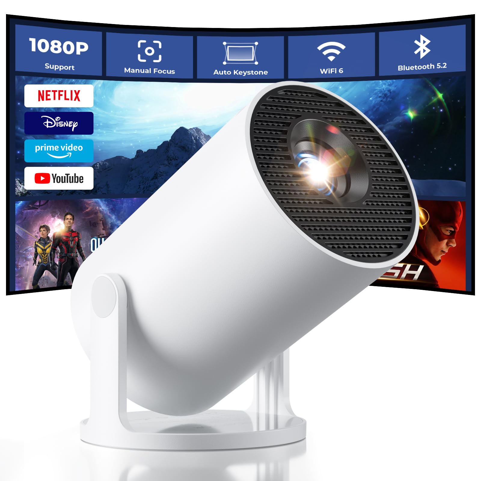 Portable Mini Projector HY300 – WiFi | Android 11.0 | Full HD 1080P Home Theater for Indoor & Outdoor