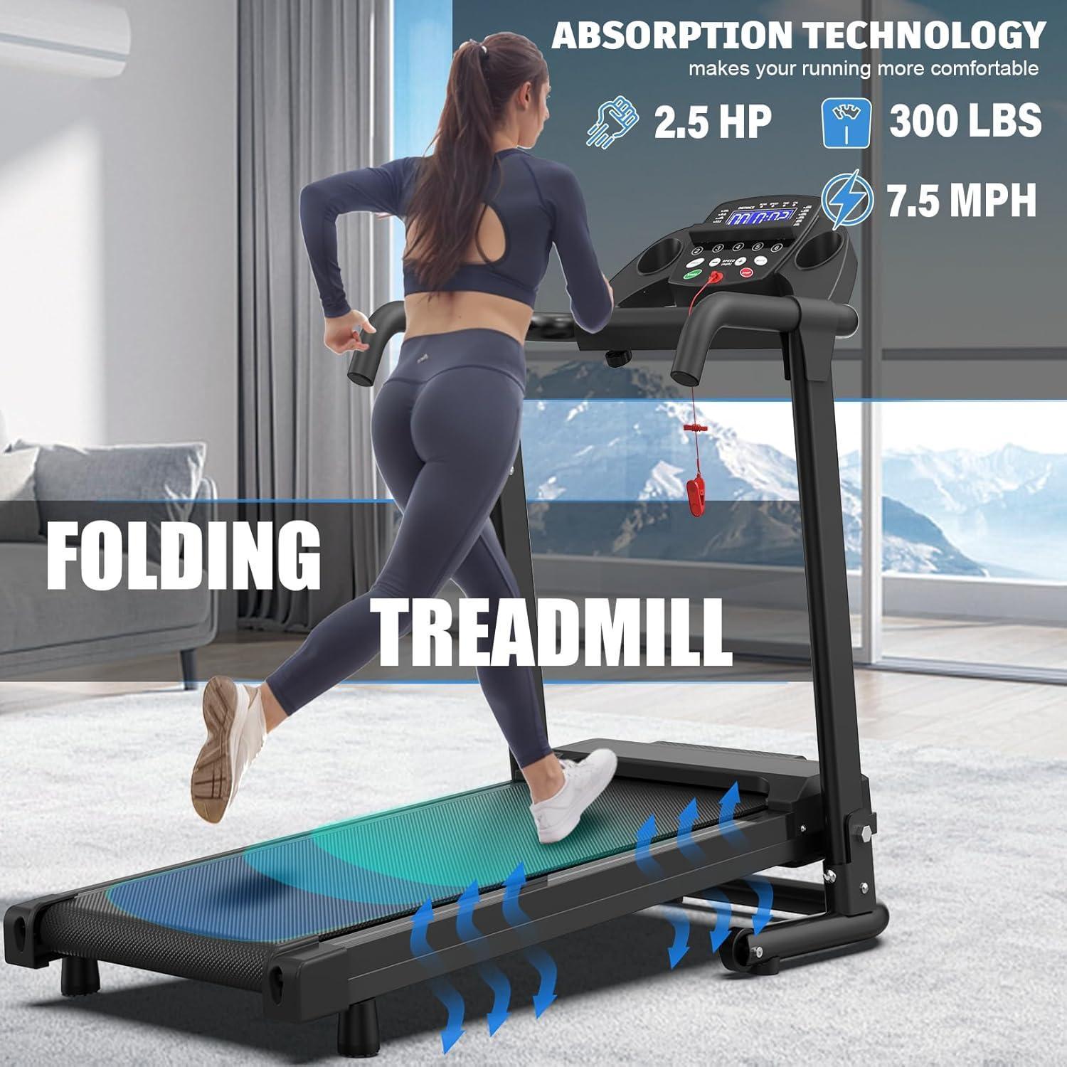 Home Use Foldable Portable 2.5HP Heavy-duty APP Controlled Fitness Walking Machine