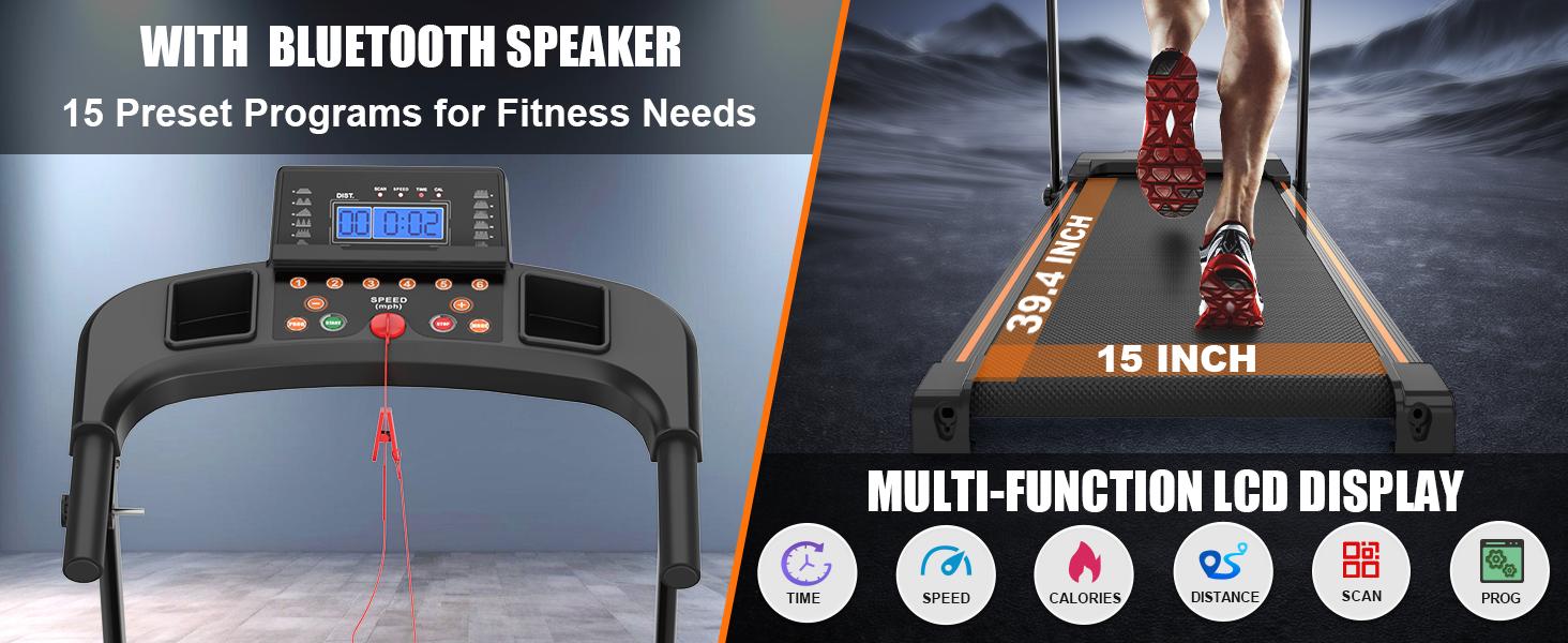 Home Use Foldable Portable 2.5HP Heavy-duty APP Controlled Fitness Walking Machine