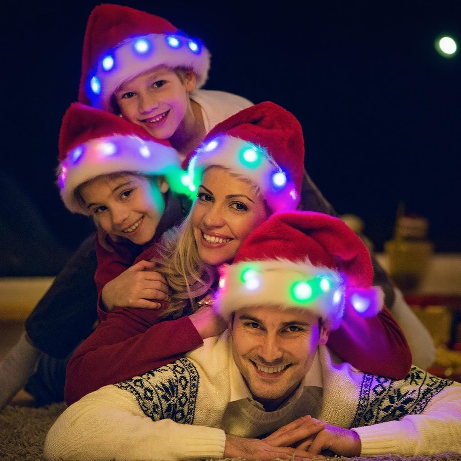 DIY LED Santa Hat - A Creative And Unique Design That Enhances The Festive Atmosphere. A Must-have For Holiday Outfits, A Fun Craft Activity, And A Great Prop For Christmas Party Photos.