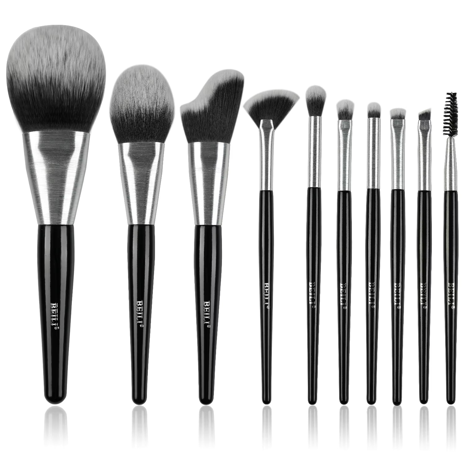 Beli 10pcs Professional Makeup Brush Set New Design Brushed Tube Makeup Brushes