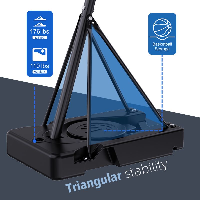 TotheCORE Basketball Stand 7.55-10.00 Ft Adjustable Portable Basketball Hoop & Goal PC Backplate, Large Base & Wheels