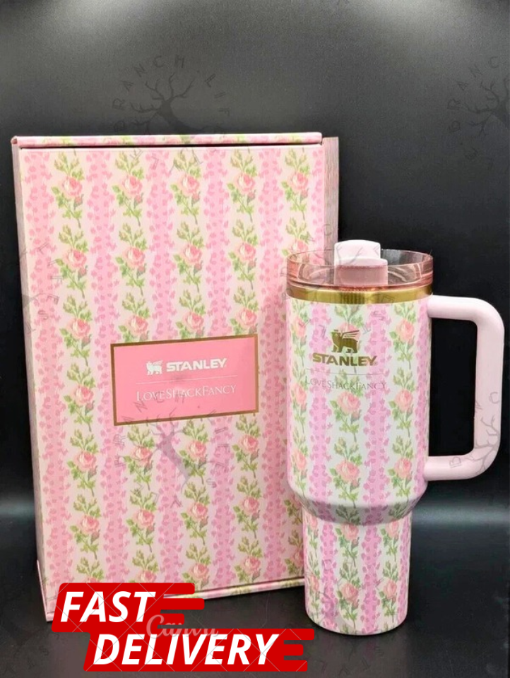 Stanley X Love Shack Fancy 40Oz TUMBLER Blooming Heirloom USA FAST DELIVERY