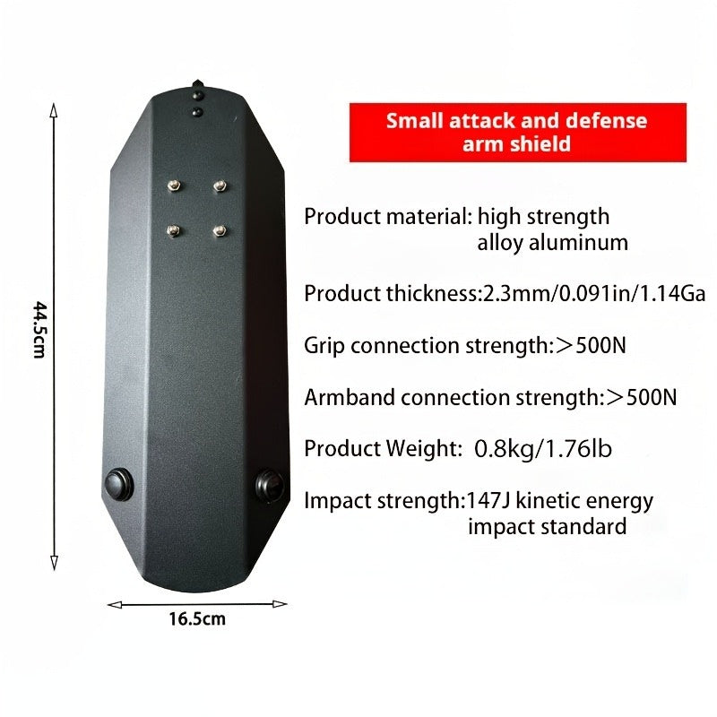 1pc High-strength Aluminum Alloy Tactical Training Arm Shield, 17.5-inch X6.5-inch Handheld Compact Protective Shield, Ergonomically Designed For Comfortable Grip, Ideal For Outdoor Hiking, Forest Exp