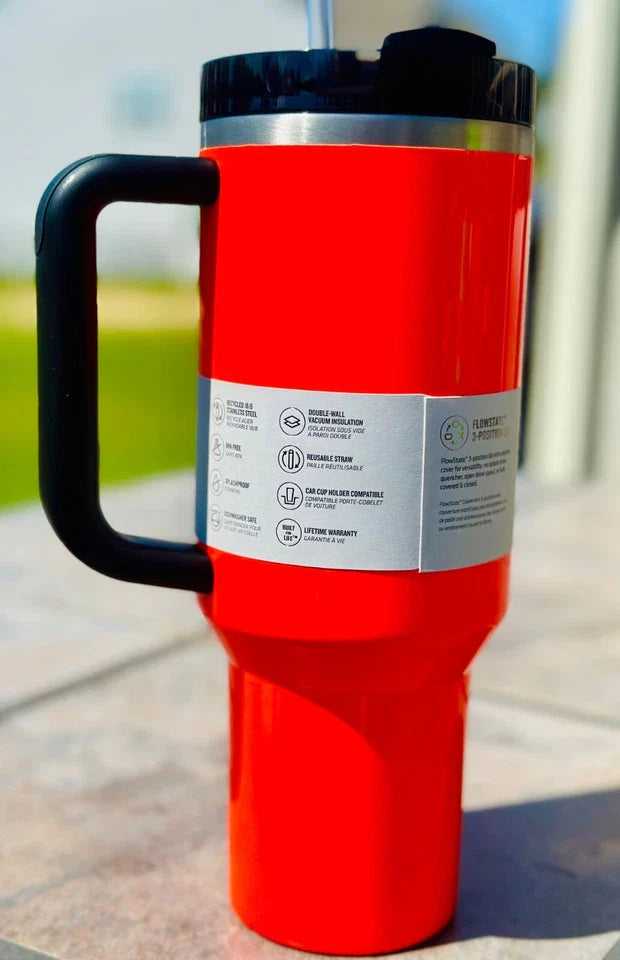 Brand New Stanley 40 oz Quencher H2.0 Tumbler w/box color NEON ORANGE